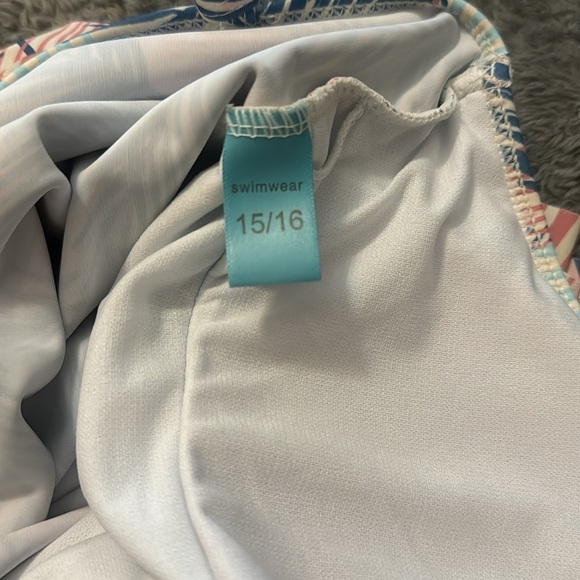 Tropical Ruffle Shoulder Strap Bathing Suit - 15/16 - NWOT - Picture 8 of 9